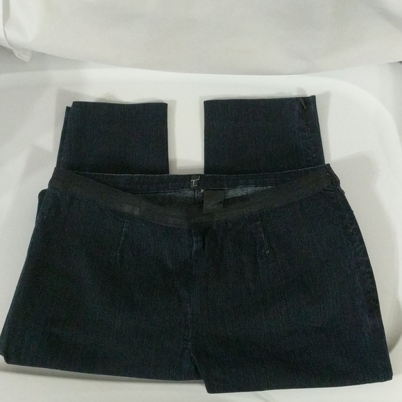 𝅺T Tahari Dark Wash Side Zip Ankle Zip Skinny Jeans - size 26 - Picture 1 of 7
